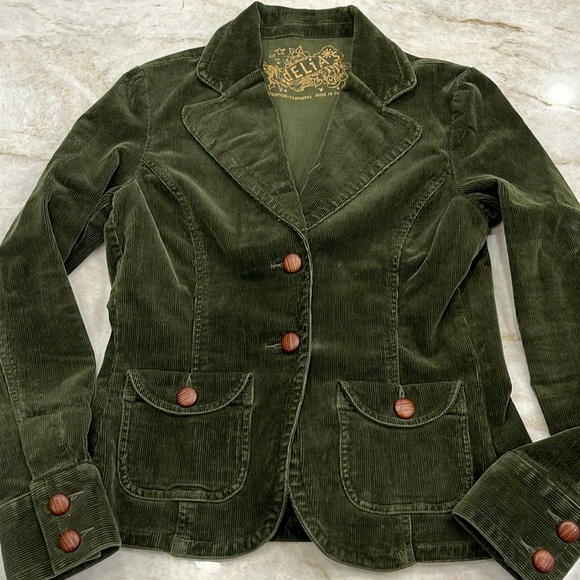 dELiA*s Jackets & Blazers - dELiA*s | Vintage Corduroy Schoolboy Blazer | Dark Green | Women's Size Small